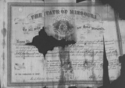 Comisión de Levi A. Gibson, 28 de abril de 1862 de William D. Wood